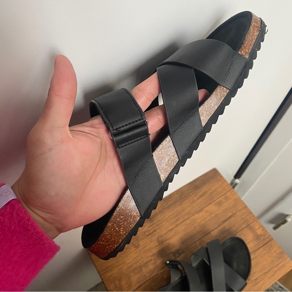 [WIDE WIDTH] ASOS double cross-strap flat sandals